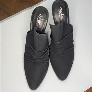 NEW Charles by Charles David Black Faux Suede Nellie Wedge Mules Size 11